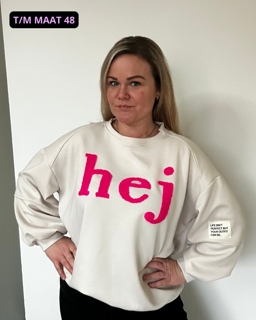 "HEJ" Sweater Creme