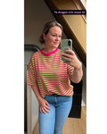 Streep Shirt Roze/groen