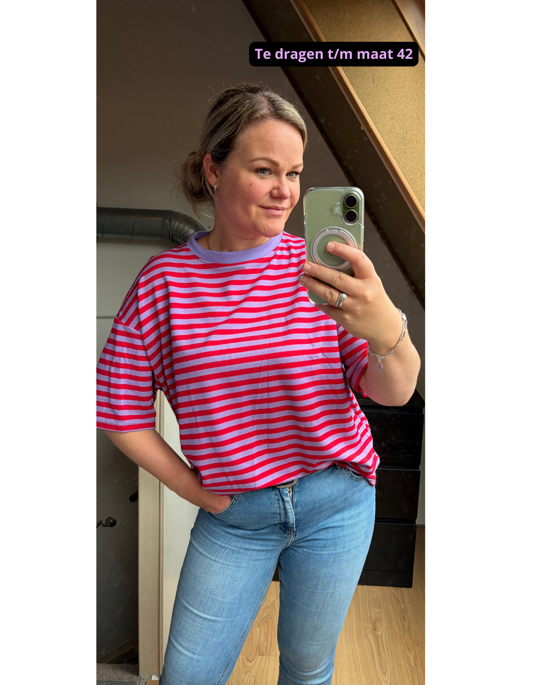 Streep Shirt Rood/Paars