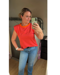 Streep shirt Liv Roze/Oranje