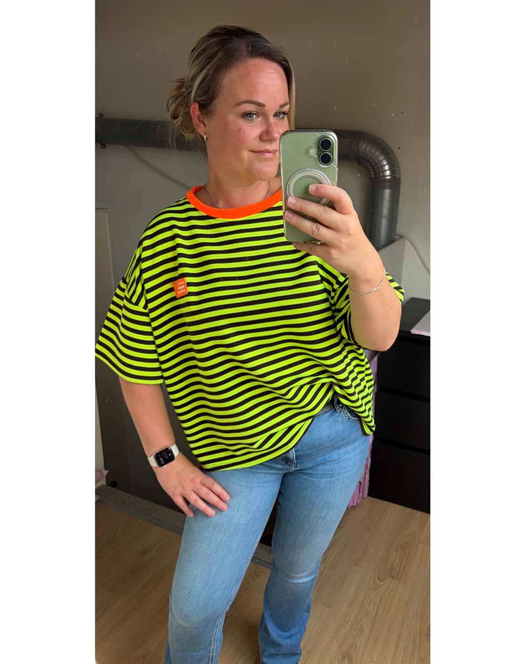 Shirt Neon geel/zwart