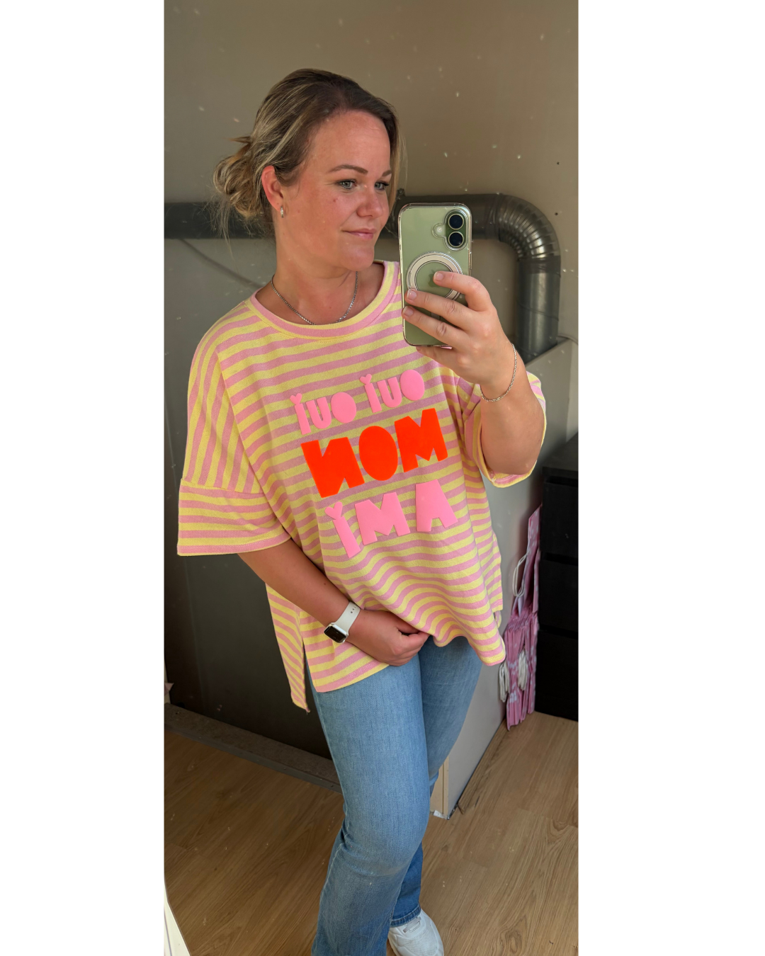Shirt Oui oui geel/roze