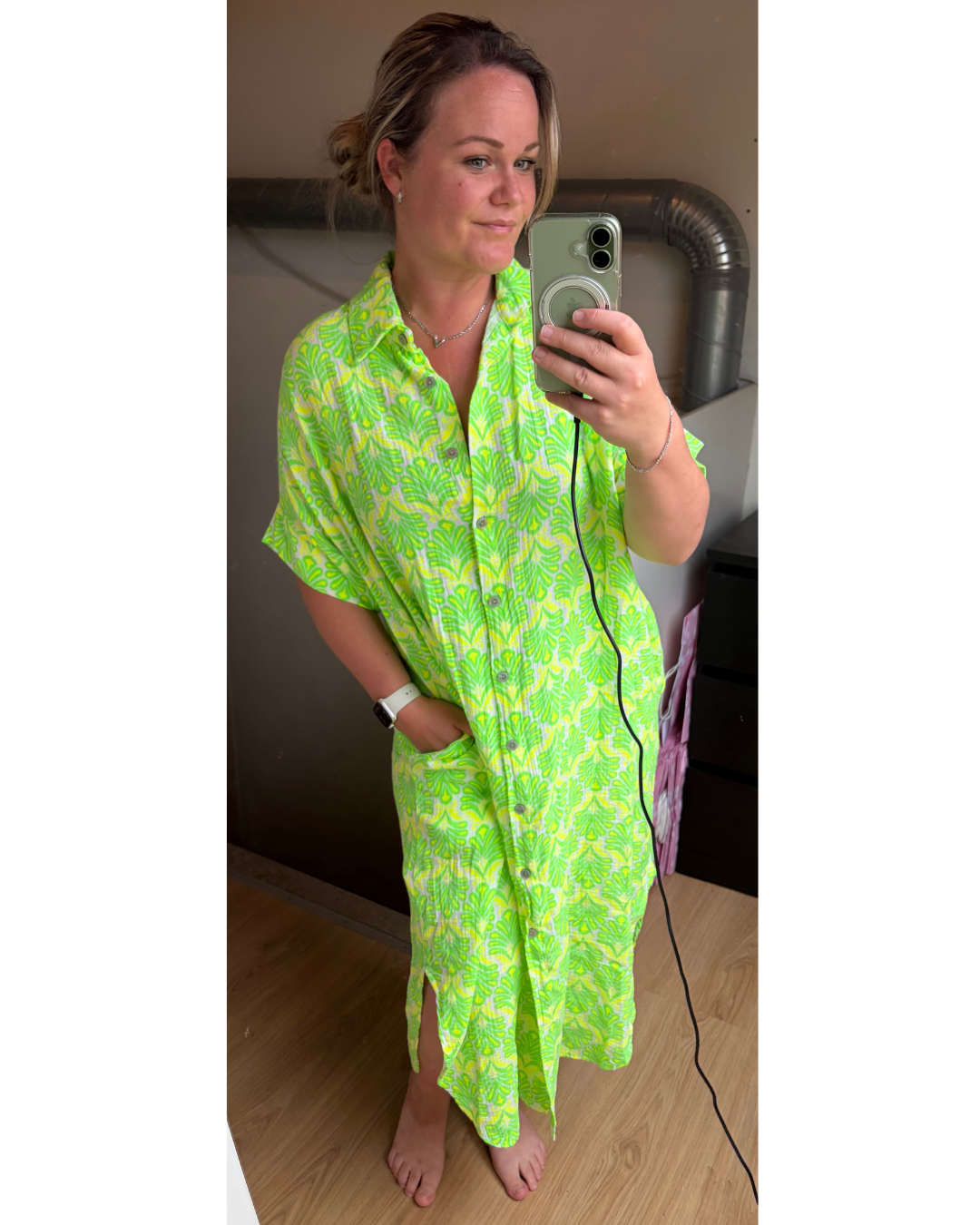 Jurk neon groen/geel