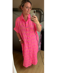 Jurk neon roze/oranje