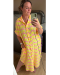 Jurk Neon geel/roze