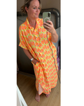Jurk neon oranje/geel
