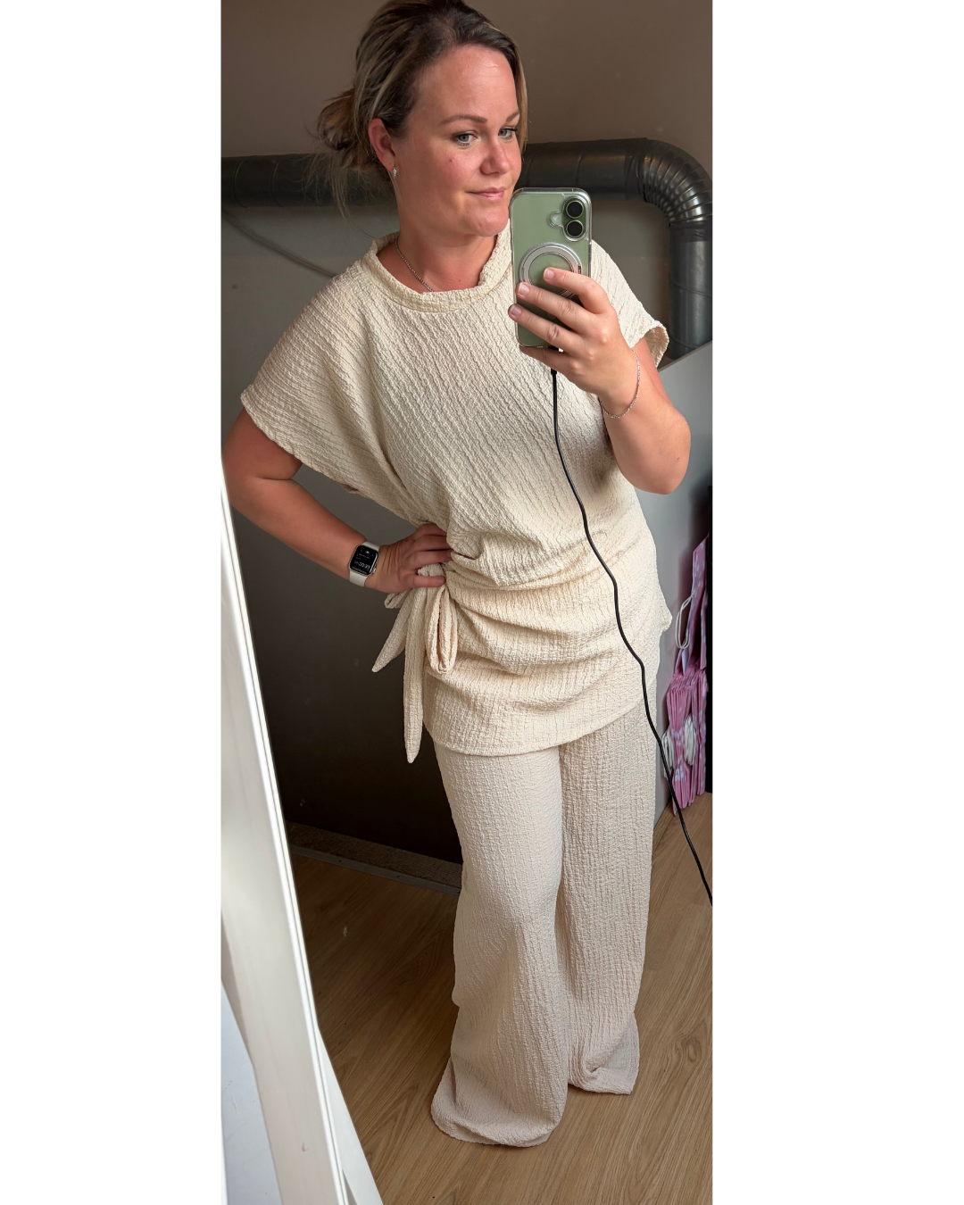 Comfypak met knoop beige