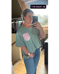 Stripe shirt roze/groen