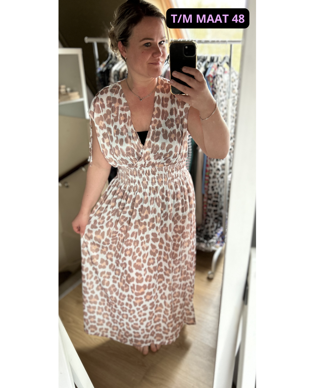 Leopard Summer Dress Beige