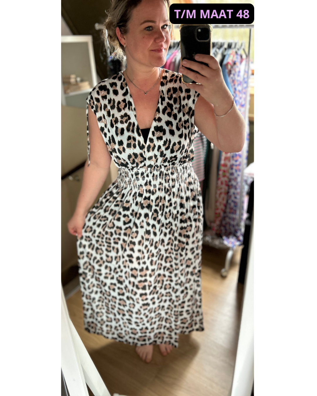 Leopard Summer Dress Zwart