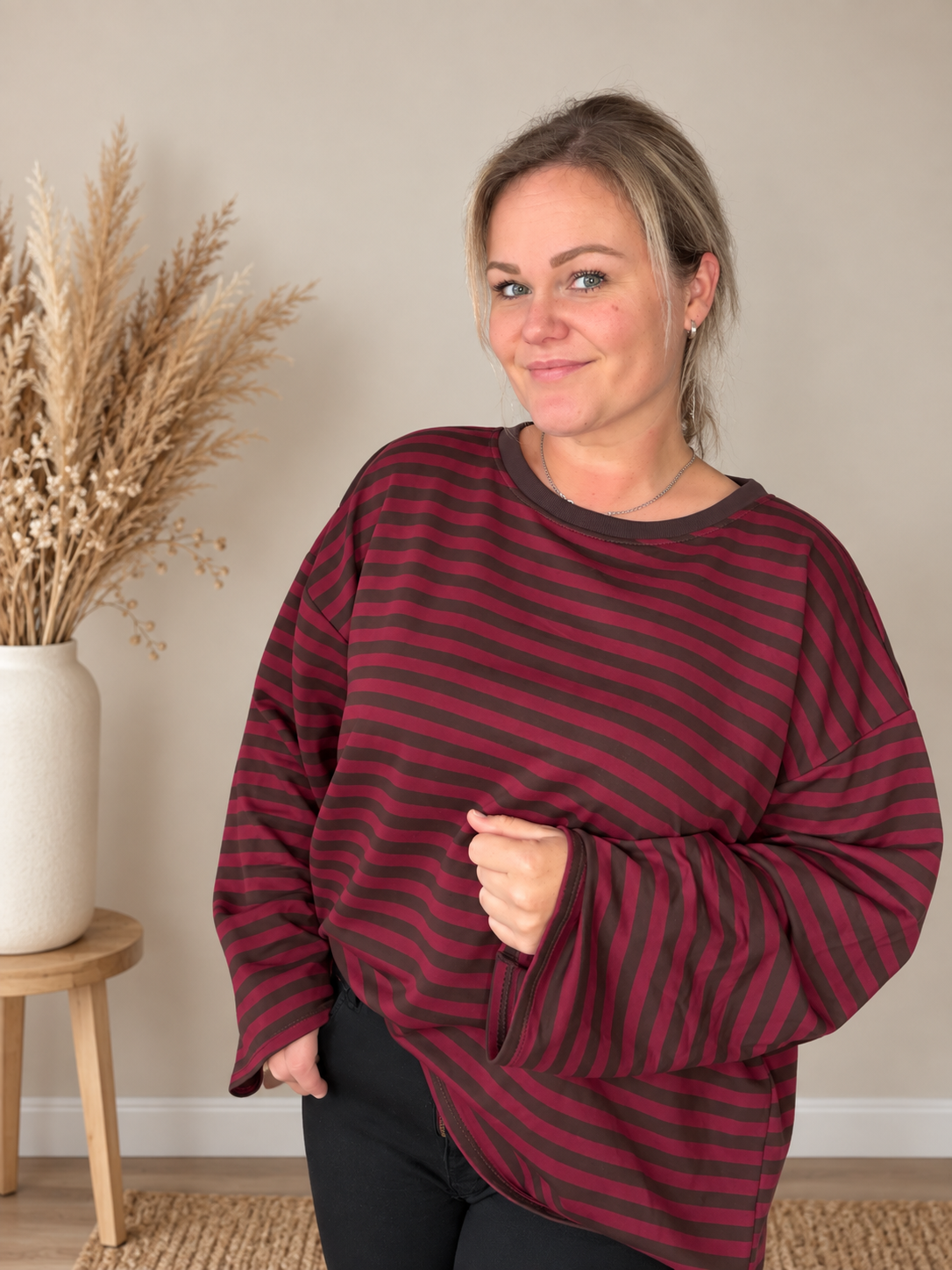 Longsleeve rood/bruin