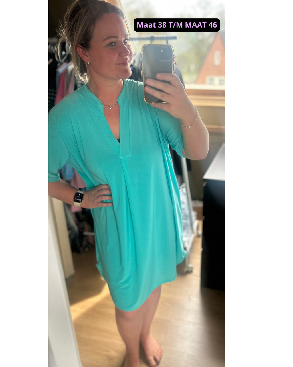 Noa Dress/ Tuniek turquoise