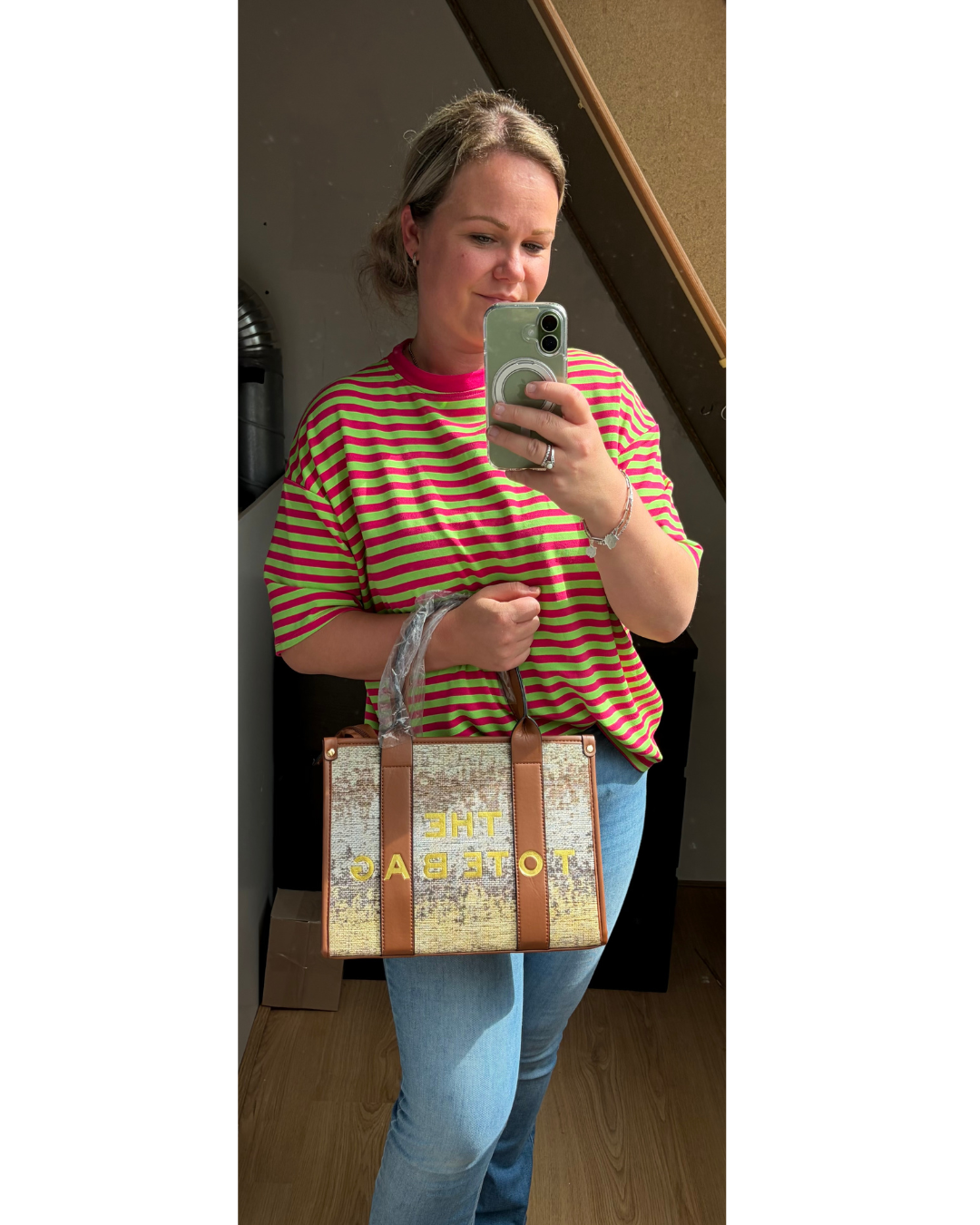 Tote bag bruin maat L