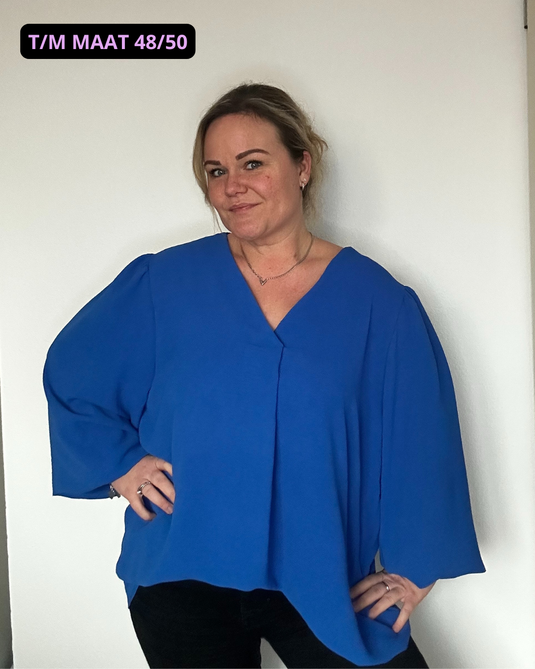Blouse koningsblauw