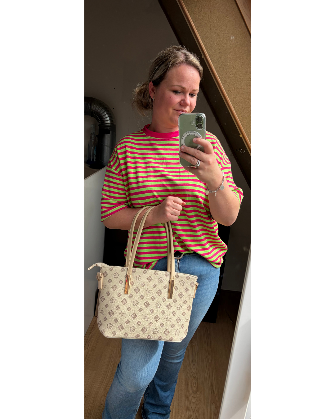 Tas LV taupe Maat L