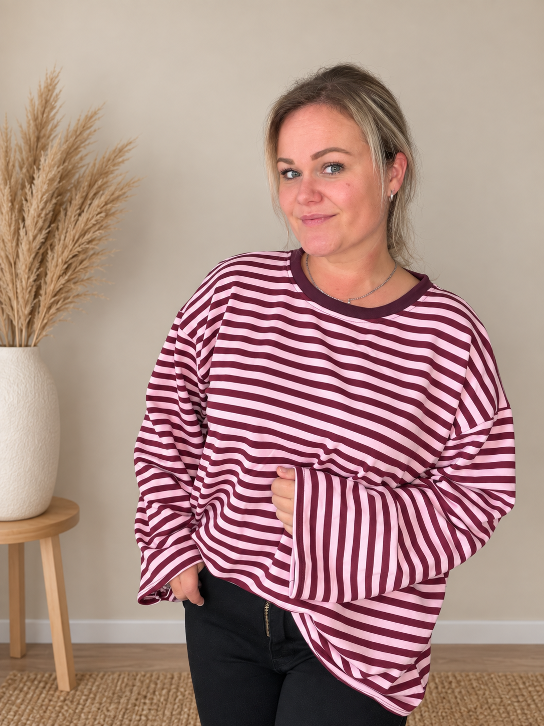 Longsleeve roze/rood