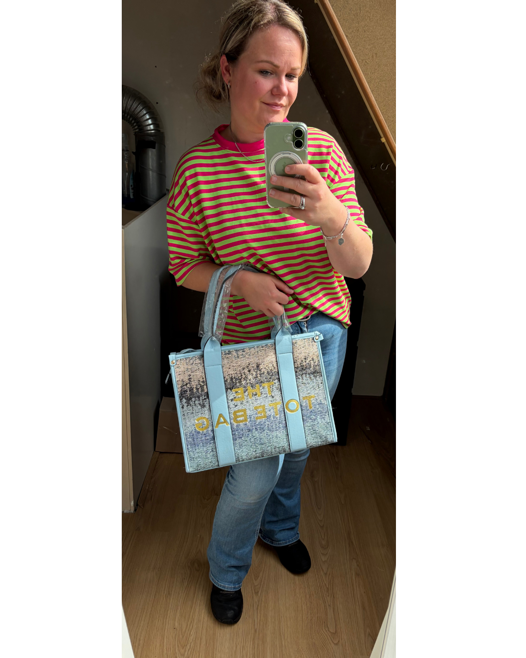 Tote Bag Blauw Maat XL