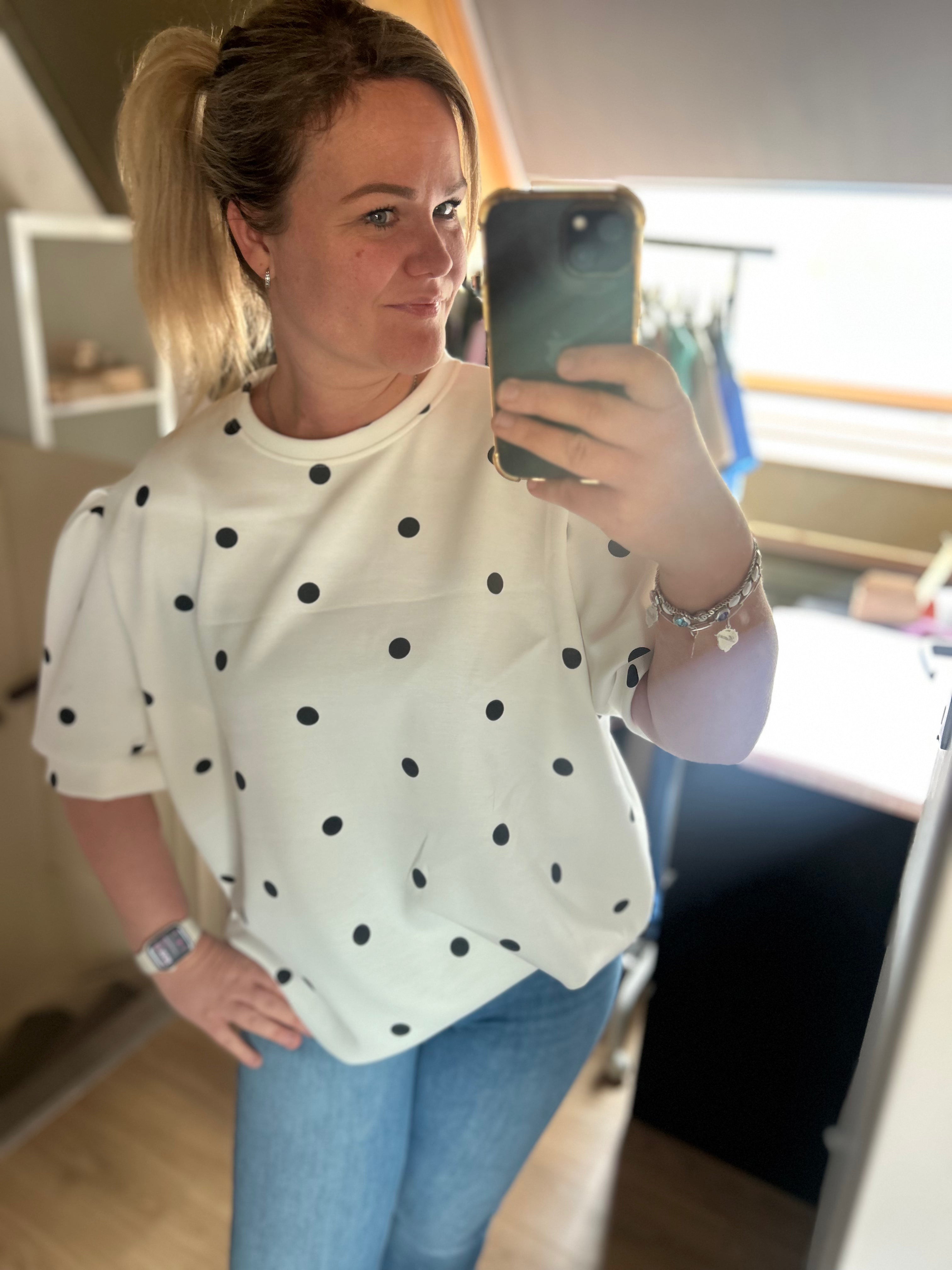 Polka Dots Shirt wit/zwart