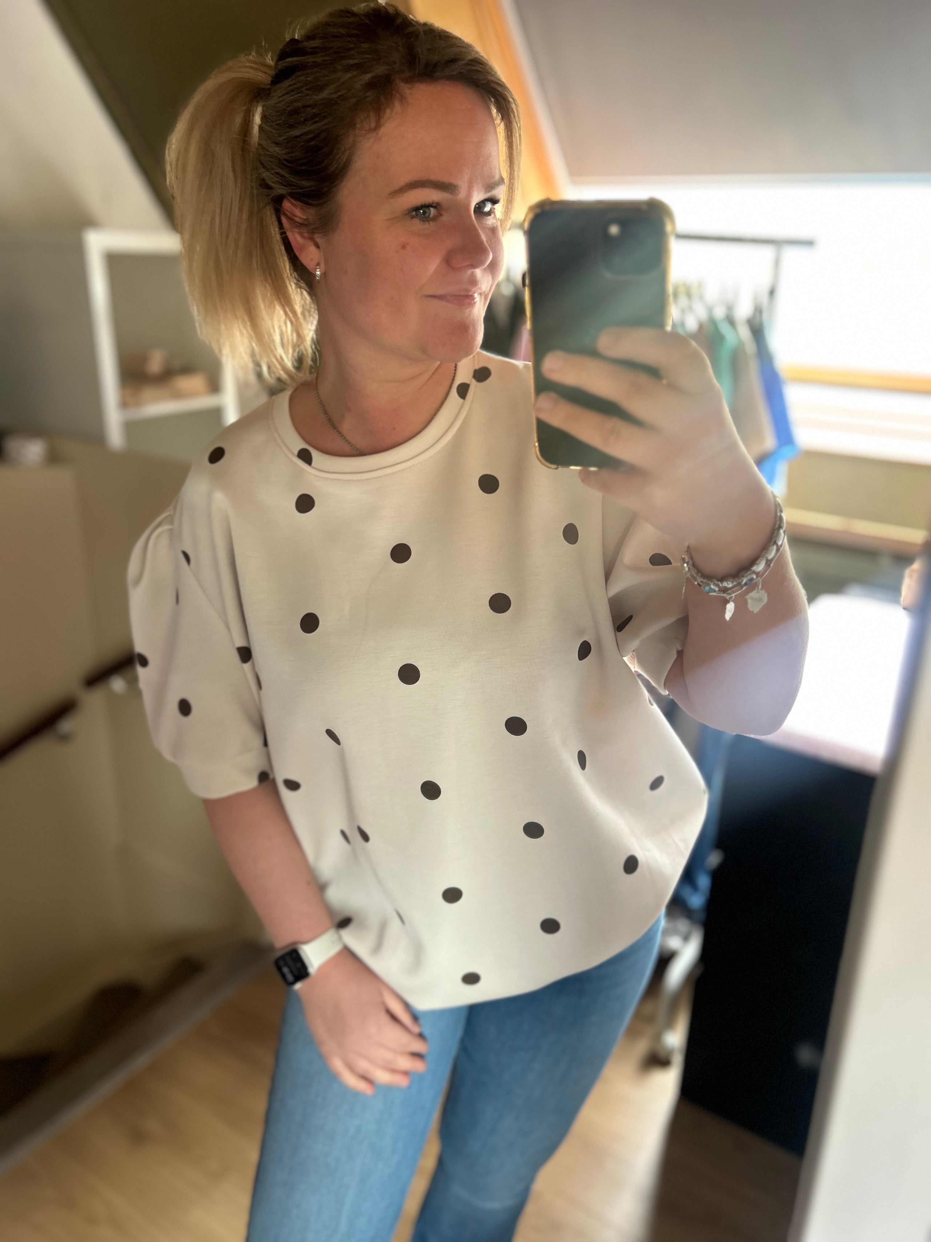 Polka Dots Shirt beige/bruin