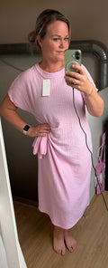 Jurk met knoop roze