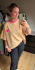 Shirt Neon licht roze/geel