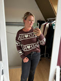 Trui J'Adore steentjes Bruin