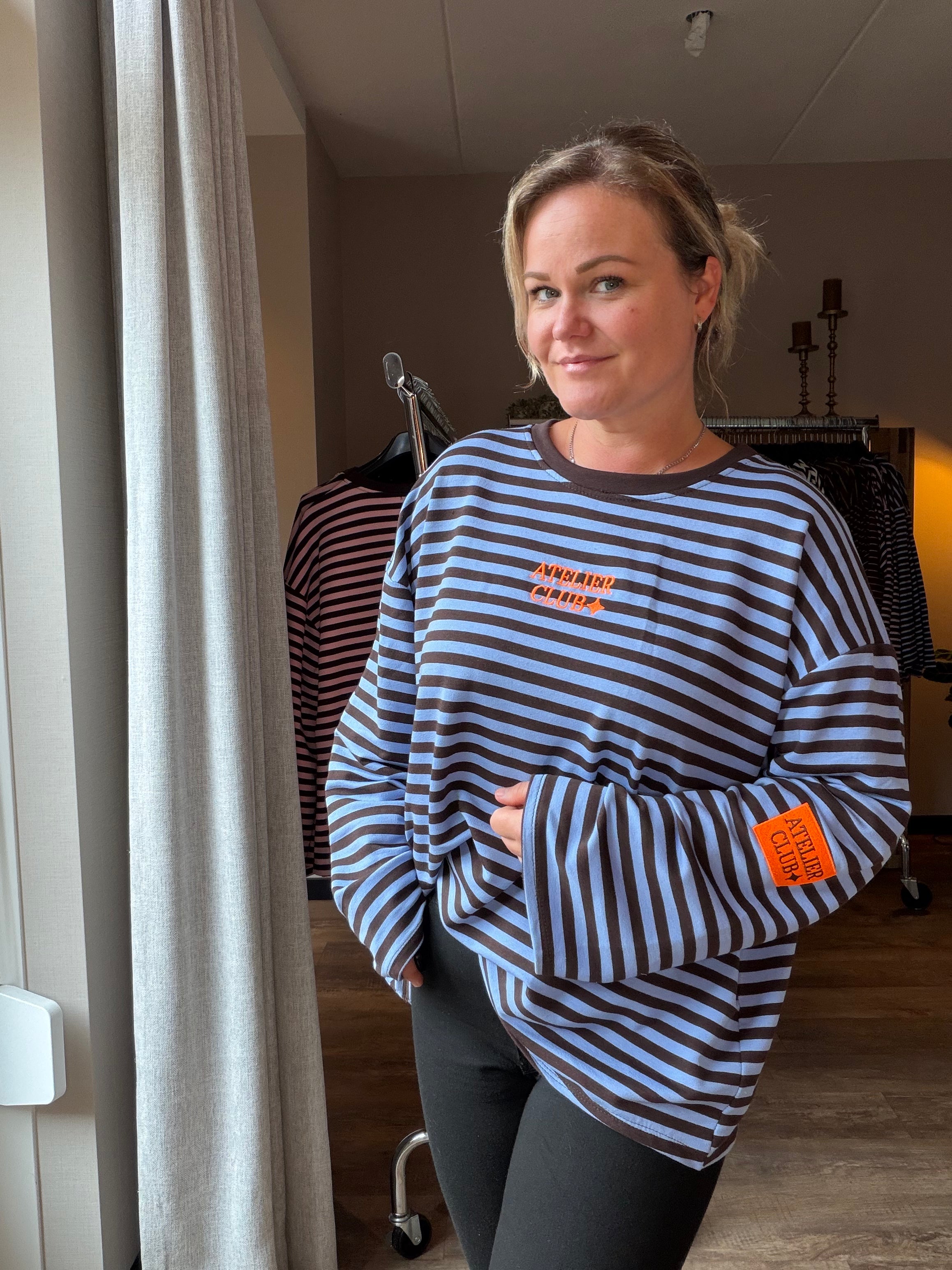 Longsleeve Atelier Club Blauw/Bruin